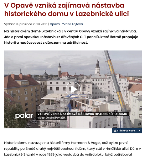 Reportáž v TV Polar